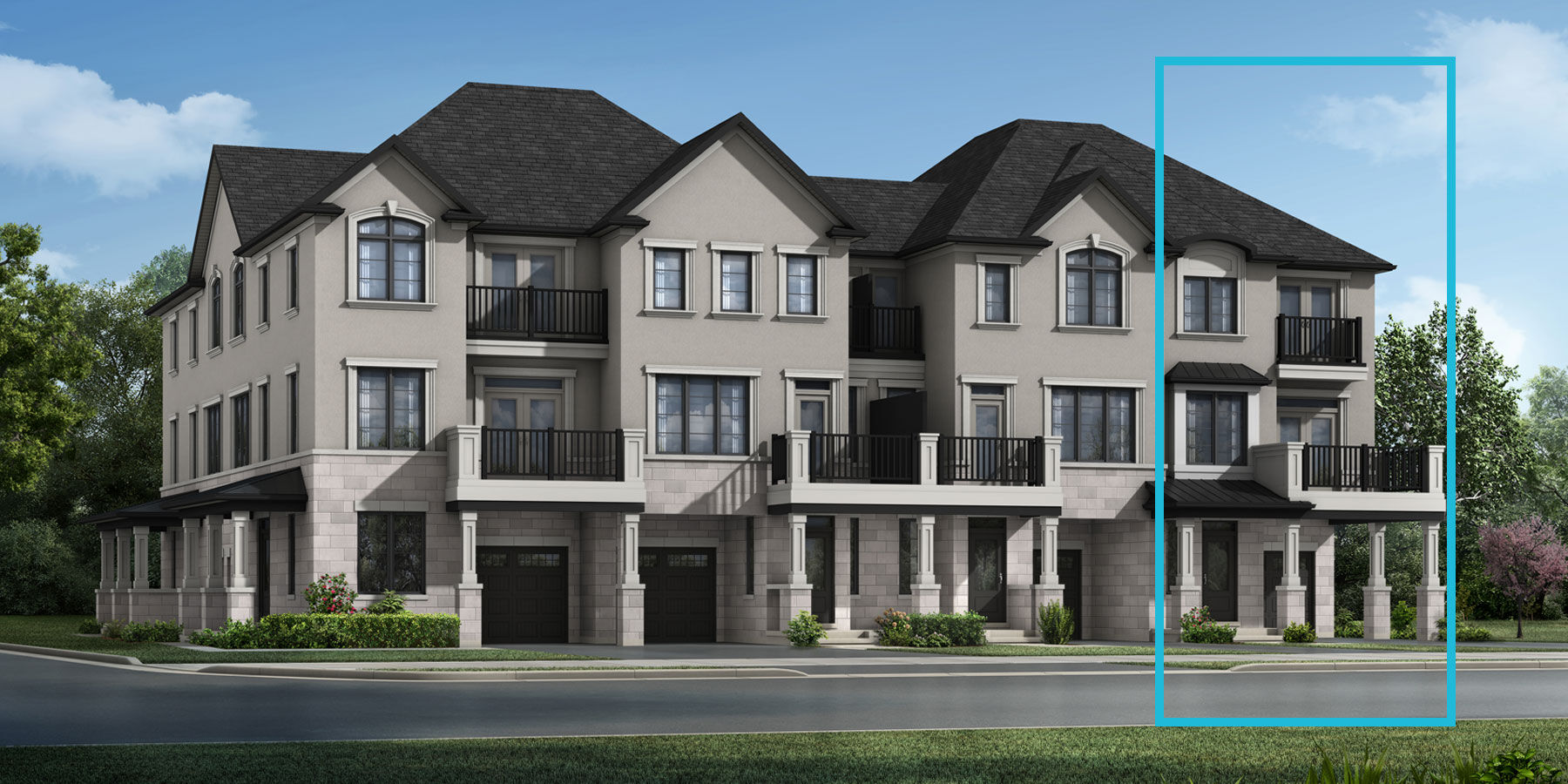 Village Homes — French Manor 3-storey back-to-back townhome by Mattamy at The Nine, Mississauga